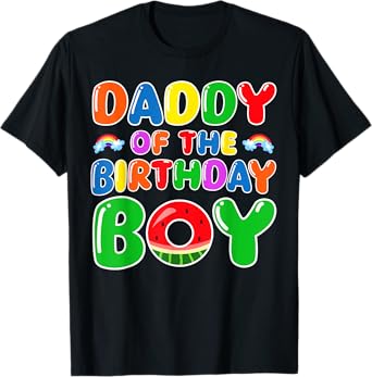 Funny Daddy Of The Birthday Boy Watermelon Birthday Family T-Shirt