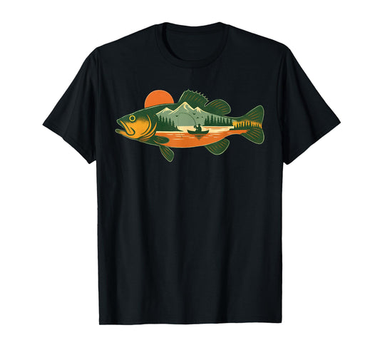 Retro Funny Fishing Outdoor Forest Nature Wildlife Fisherman T-Shirt