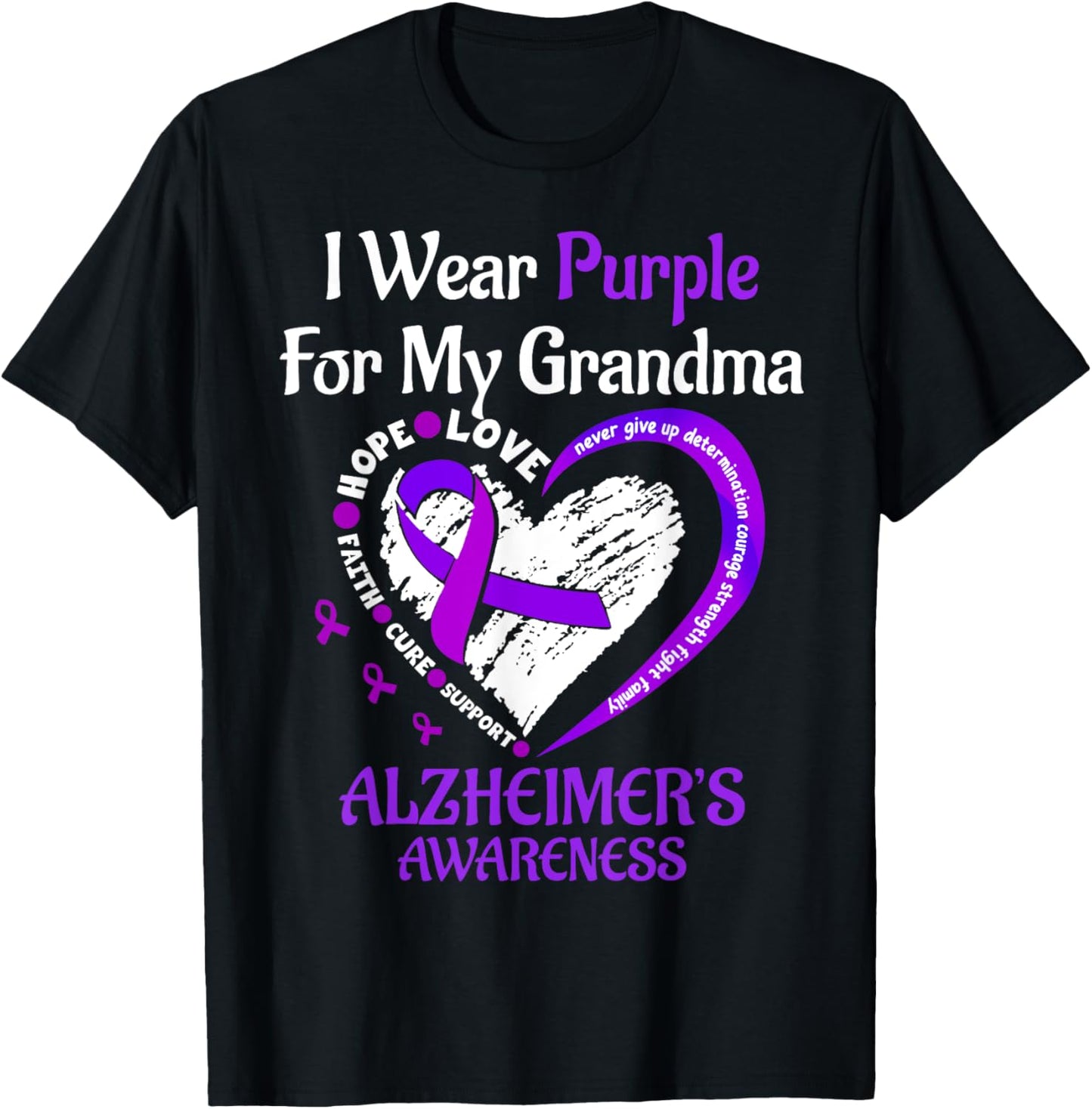 I Wear Purple For My Gandma Alzheimer's Awareness Support T T-Shirt