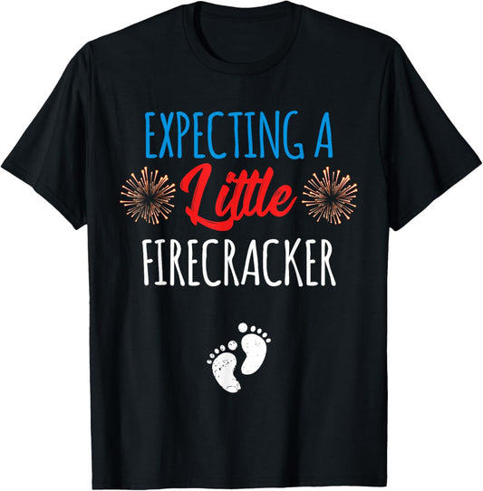 Expecting a Little Firecracker New Mom 4th of July Pregnancy T-Shirt