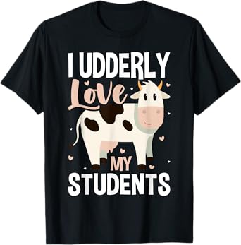 Cow Teacher Lover T-Shirt for Men Women Girls Kids