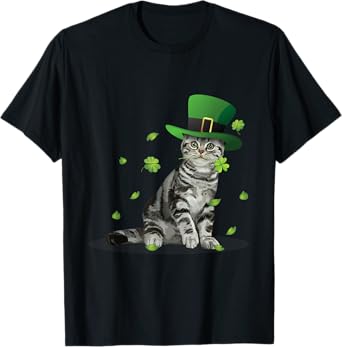 Saint Patrick's Day Cat St. Patrick's Day Cat T-Shirt for Men Women