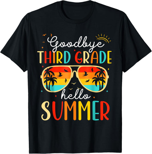 Goodbye 3rd Grade Hello Summer Funny Last Day School Vintage T-Shirt