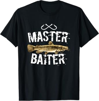 Master Baiter Funny Flathead Catfish Fishing Gifts for Men T-Shirt