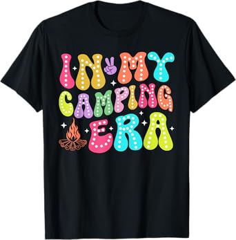 Camping In My Camping Era Retro Groovy Summer Funny Camping T-Shirt