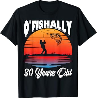 Ofishally 30 Years Old Fisherman 30th Birthday Party Fishing T-Shirt