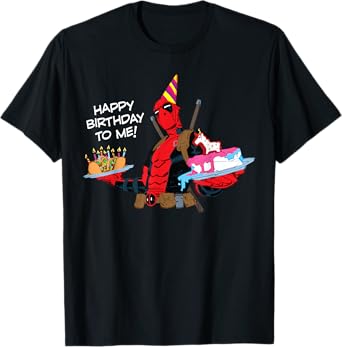 Marvel Deadpool "Happy Birthday to Me!" Funny Birthday Party T-Shirt