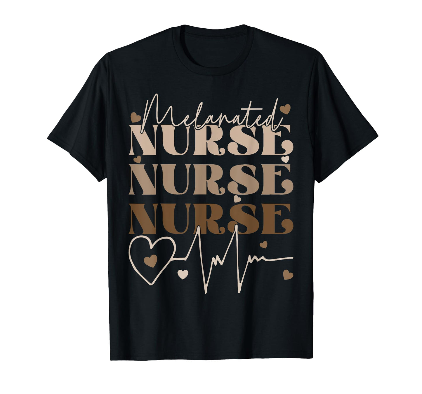 Melanated Nurse Woman Black History Month Nursing Crew T-Shirt