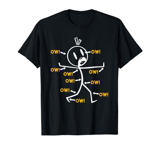 Au Stick Figure with Arrows Humour T-Shirt