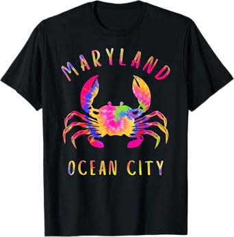 Ocean City Blue Crab Tie dye Maryland Tee Maryland Vacation T-Shirt