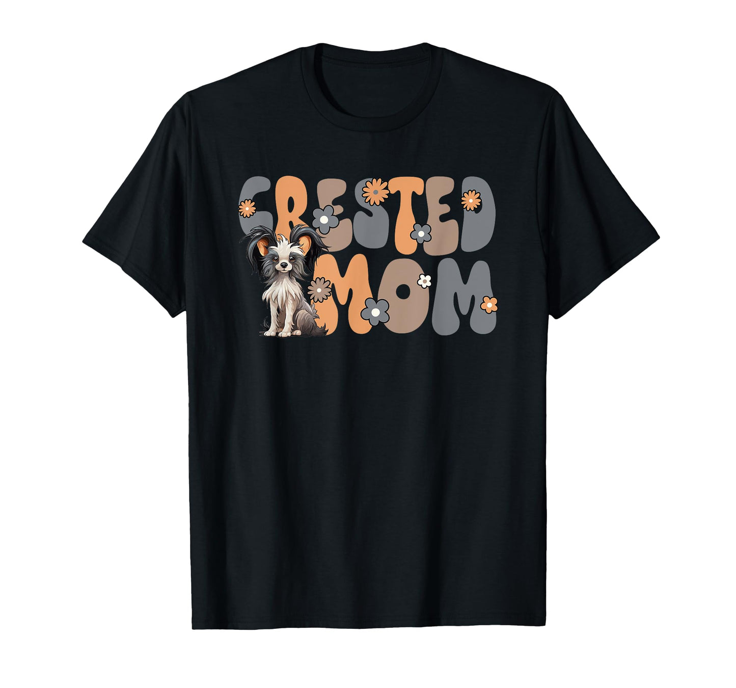 Chinese Crested Dog Groovy World's Best Crested Mom T-Shirt