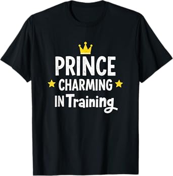 Prince Charming In Training Halloween T-Shirt - Black, Small, Unisex-Adults, Short Sleeve, T-Shirt