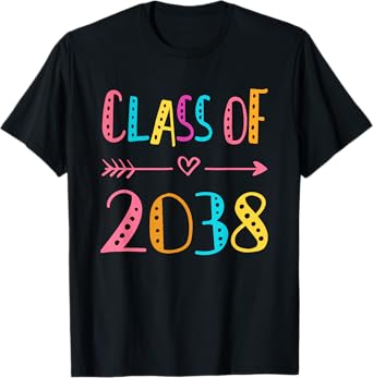 Class of 2038 Grow With Me First Day of School Graduation T-Shirt