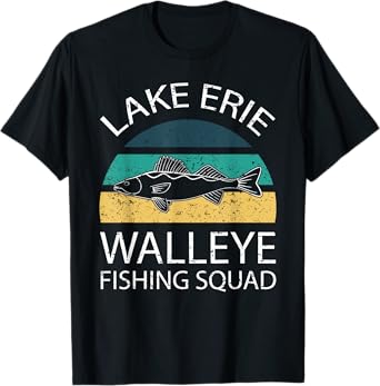 Walleye Fishing Squad Tournament Fishing Lake Erie T-Shirt