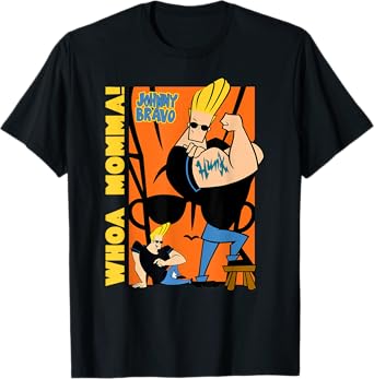 Johnny Bravo Whoa Momma! Poses Funny Cartoon T-Shirt