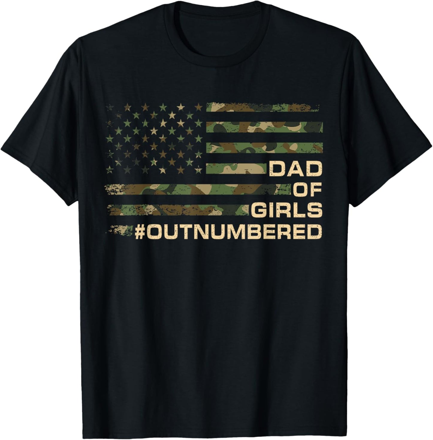 Dad Of Girls Outnumbered Fathers Day Dad Of Daughters Men T-shirt