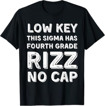 First Day of School Funny 4th Grade Rizz Funny School T-Shirt
