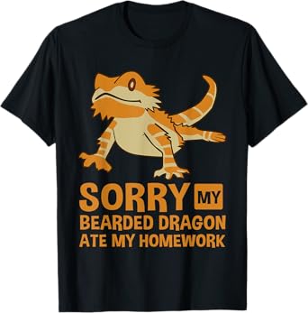 Bearded Dragon Art For Kids Boys Girls Bearded Dragon Lover T-Shirt
