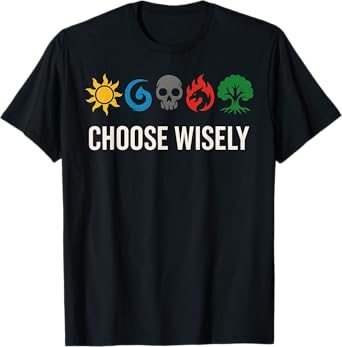 Mana Symbols Gathering Magic - Choose Wisely Blue Red Green T-Shirt