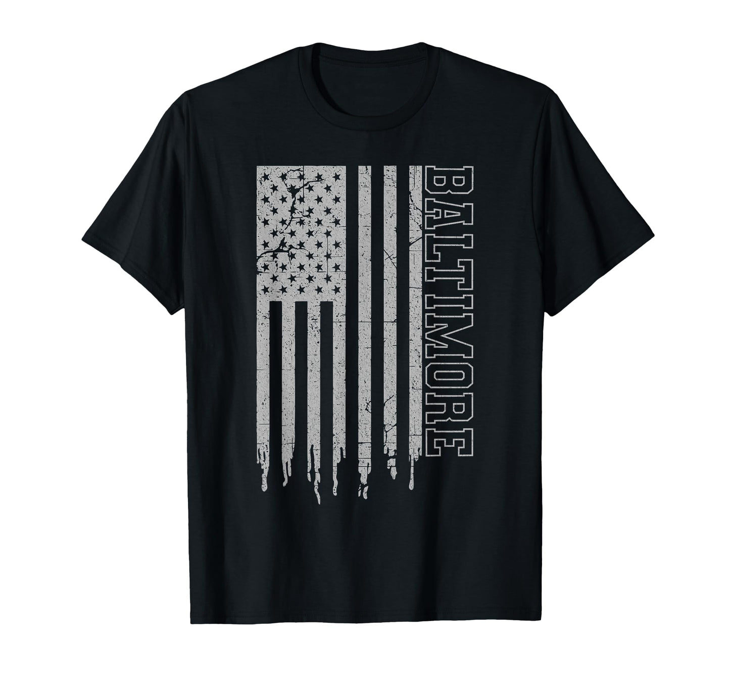 Vintage Baltimore Patriotic USA Flag Pride Iconic Baltimore T-Shirt