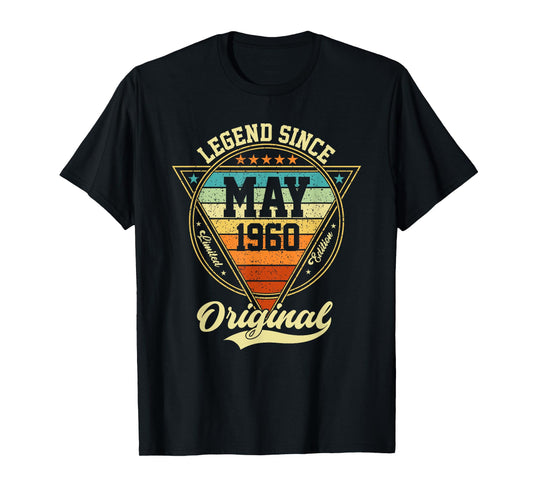 Vintage 65th Birthday Legend Since May 1960 T-Shirt