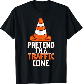 Retro I'm a Traffic Cone Lazy Halloween Costume Kids Adults T-Shirt
