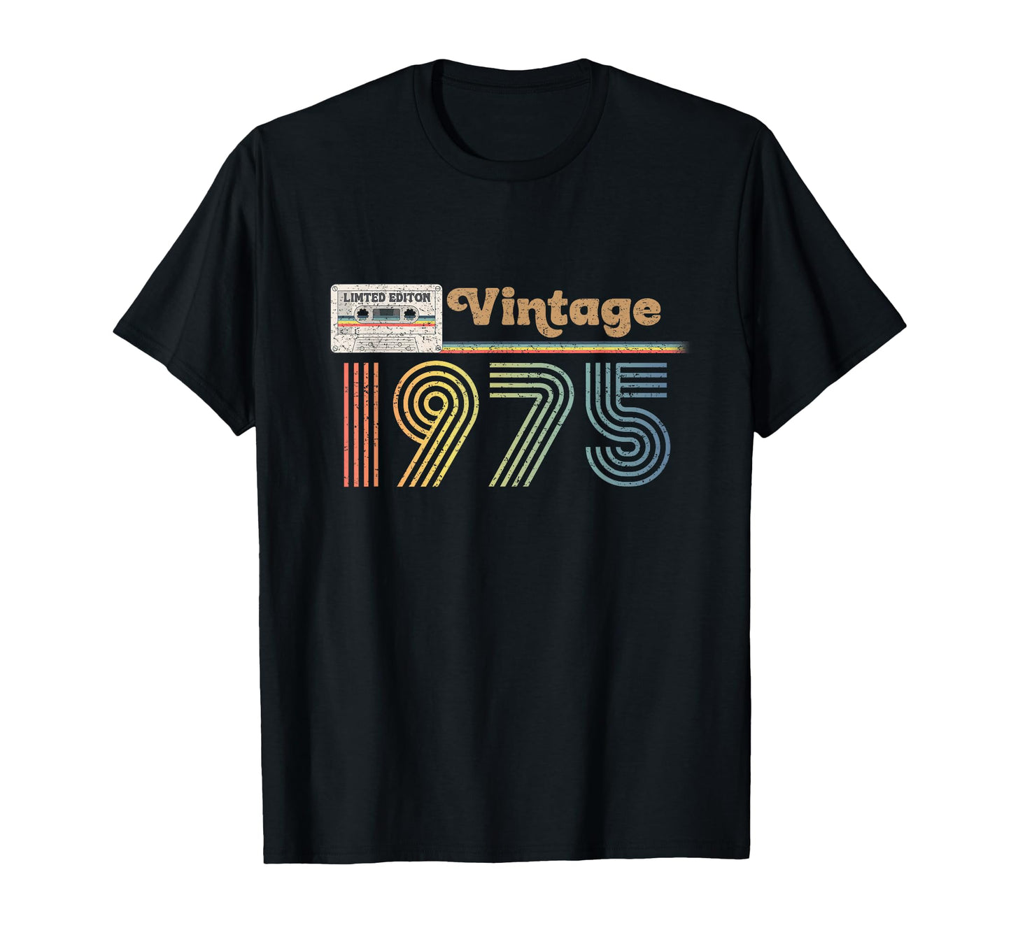 50th Birthday Gifts 1975 Vintage Cassette Tape Vintage Retro T-Shirt