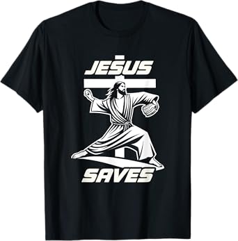 Baseball Christian Pitcher Christ Jesus Saves Baseball Lover T-Shirt