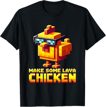 Chicken Make Some Pixel Art Funny Game Humor Meme T-Shirt