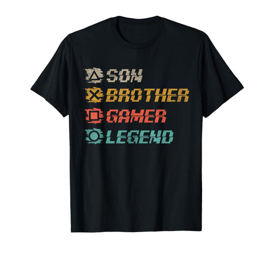 Funny Gamer Vintage Video Games For Boys Brother Son T-Shirt