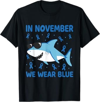 Shark In November We Wear Blue Diabetes Kid Boy Toddler T-Shirt