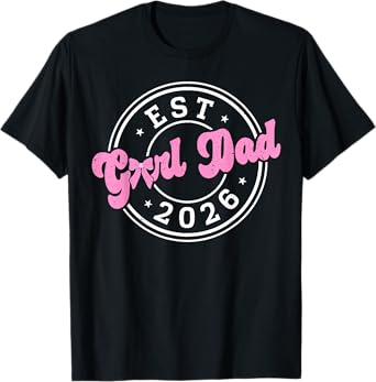 Vintage Dad Est 2026 Coquette Girls Matching Family T-Shirt