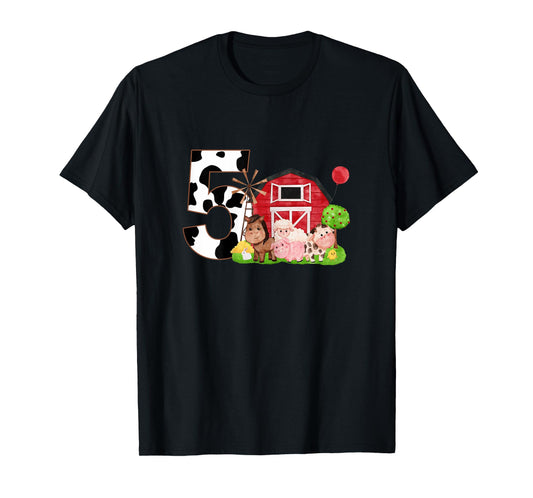 Oink Baa Neigh Cluck Moo I'm 5 Yrs Old Farm Theme Birthday T-Shirt