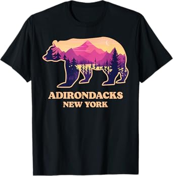 Adirondacks New York Ny Vintage Mountains Hiking Souvenirs T-Shirt