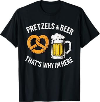Oktoberfest Pretzels & Beer Lederhosen Beer Festival Party T-Shirt