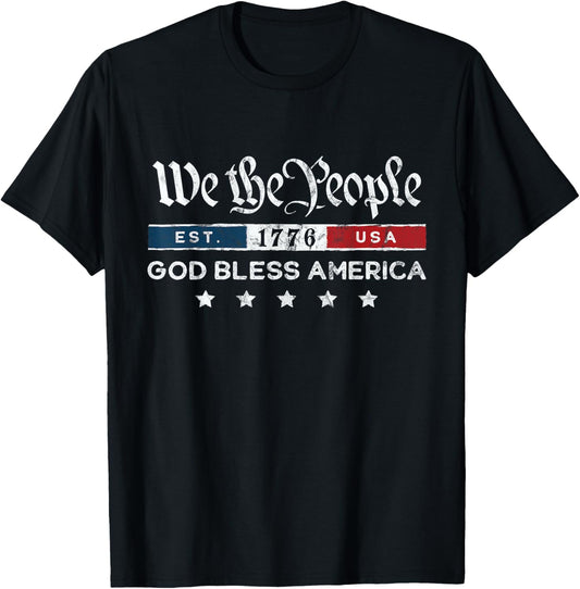 Vintage 4th of July - We the people USA God Bless America T-Shirt