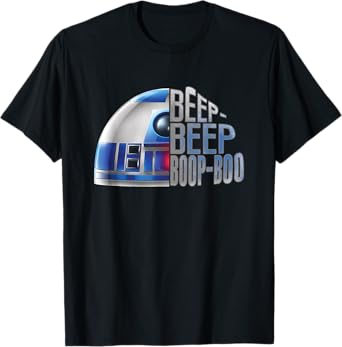 Star Wars Beep-beep Boop-boo R2-D2 Half Text Face Portrait T-Shirt