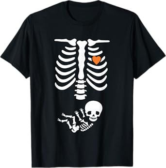 Skeleton Halloween Maternity Funny Pregnancy 2025 T-Shirt