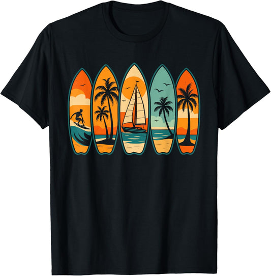 Cool Vintage Retro Surfing Surfboard Surfboarder Surfer T-Shirt