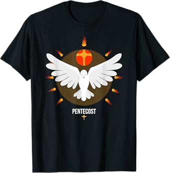 Pentecost Doves Tongues of Fire Flame Acts Whitsun Christian T-Shirt