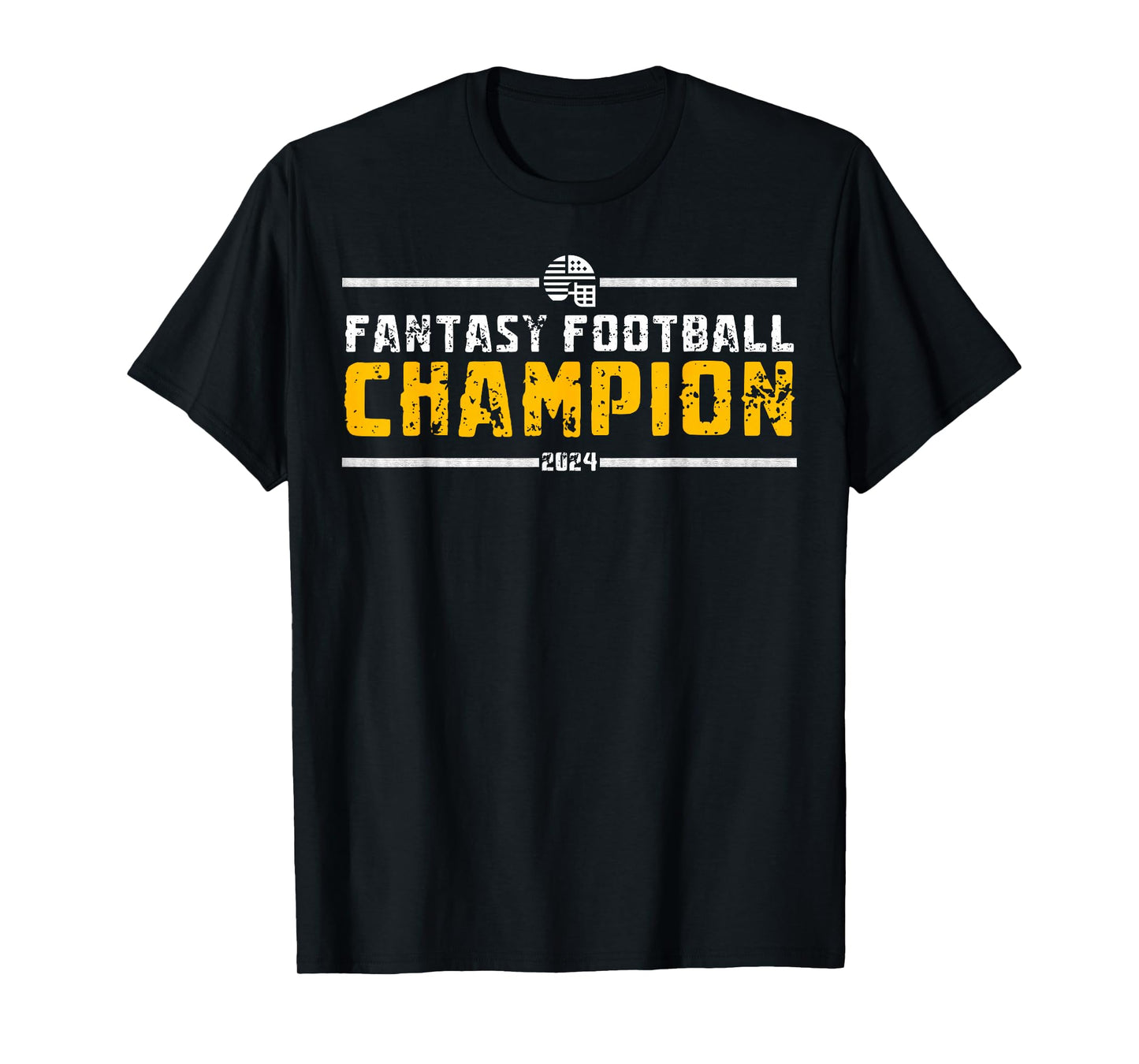 Fantasy League Champ 2024 Winner Fantasy Football Champion T-Shirt, Small, Black