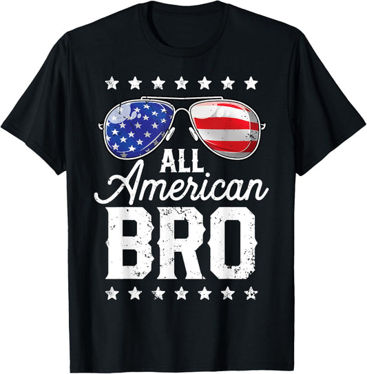 All American Bro 4th of July Men Family Matching Sunglasses T-Shirt