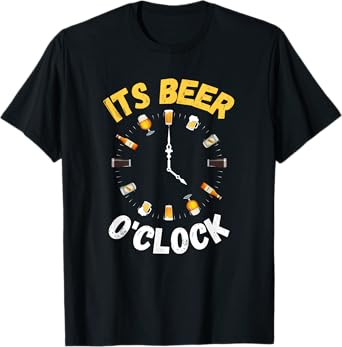 Funny Beer o Clock Tee for National Beer Day Fathers Day T-Shirt
