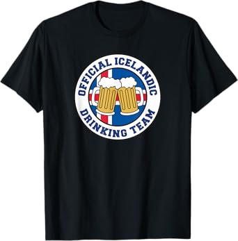 Official Icelandic Drinking Team Flag of Iceland Beer Funny T-Shirt