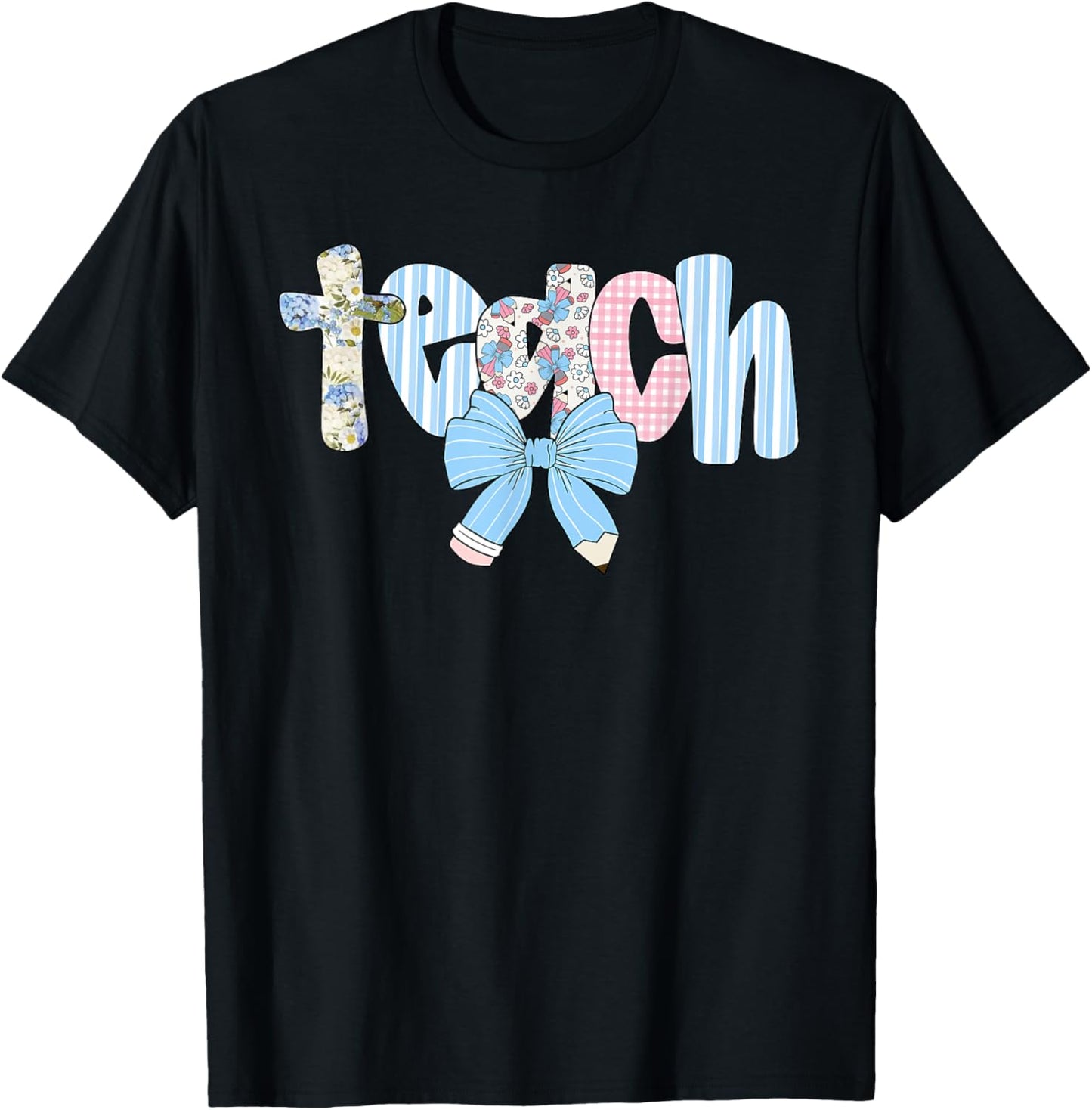 Coquette Bow Teach Happy First Day Back To School Preschool Teacher Tee | TeeBrew