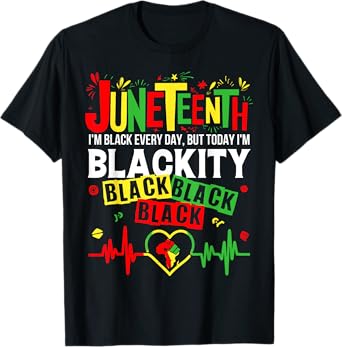 Heartbeat Black History African America Juneteenth Blackity T-Shirt