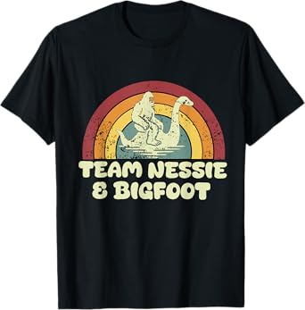 Team Nessie and Bigfoot Lochness Monster Sasquatch Lover T-Shirt