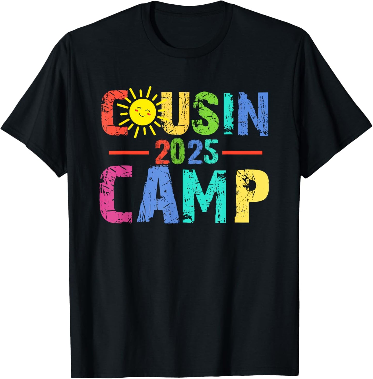 Cousin Camp 2025 Camping Campfire Summer Vacation Family T-Shirt