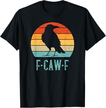F-Caw-F Black Crow Black Bird Retro Sunset Vintage F-Caw-F T-Shirt