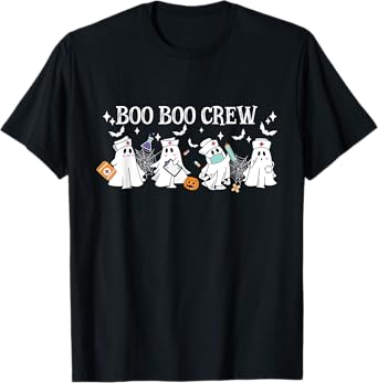 Boo Boo Crew Nurse Ghost Nursing Halloween Spooky Nurse T-Shirt